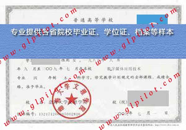 2009年辽宁理工学院（渤海大学文理学院）毕业证样本图片
