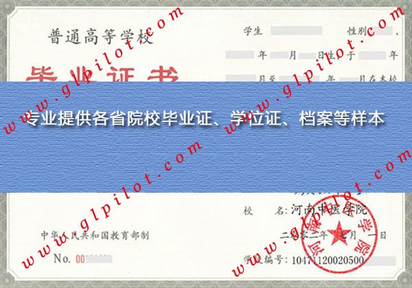 2002年河南中医学院大专毕业证样本_模板_图片