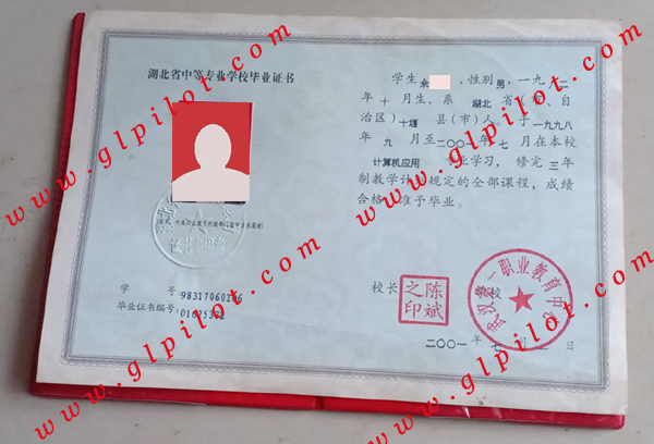 武汉第一职业教育中心毕业证样本图片