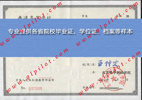 北京电子科技学院毕业证样本_模板_图片