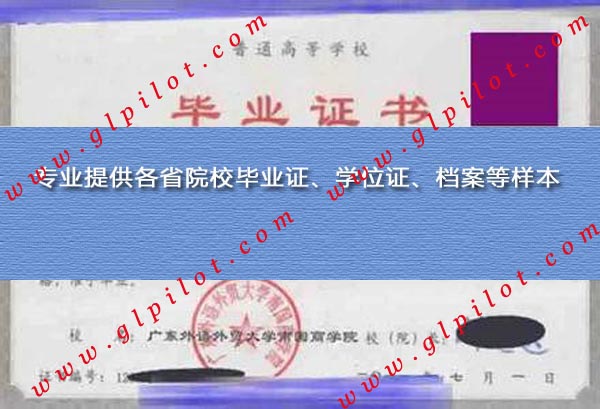 广东外语外贸大学南国商学院毕业证样本_模板_图片