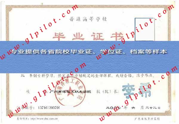 2007年广州南洋理工职业学院毕业证样本_模板_图片