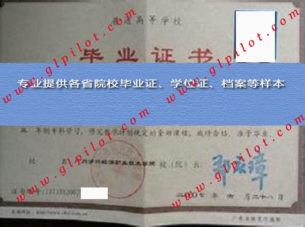 2007年广州涉外经济职业技术学院毕业证样本_模板_图片