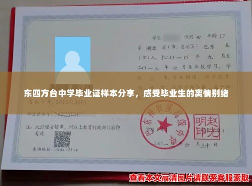 东四方台中学毕业证样本分享，感受毕业生的离情别绪