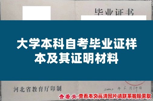 大学本科自考毕业证样本及其证明材料